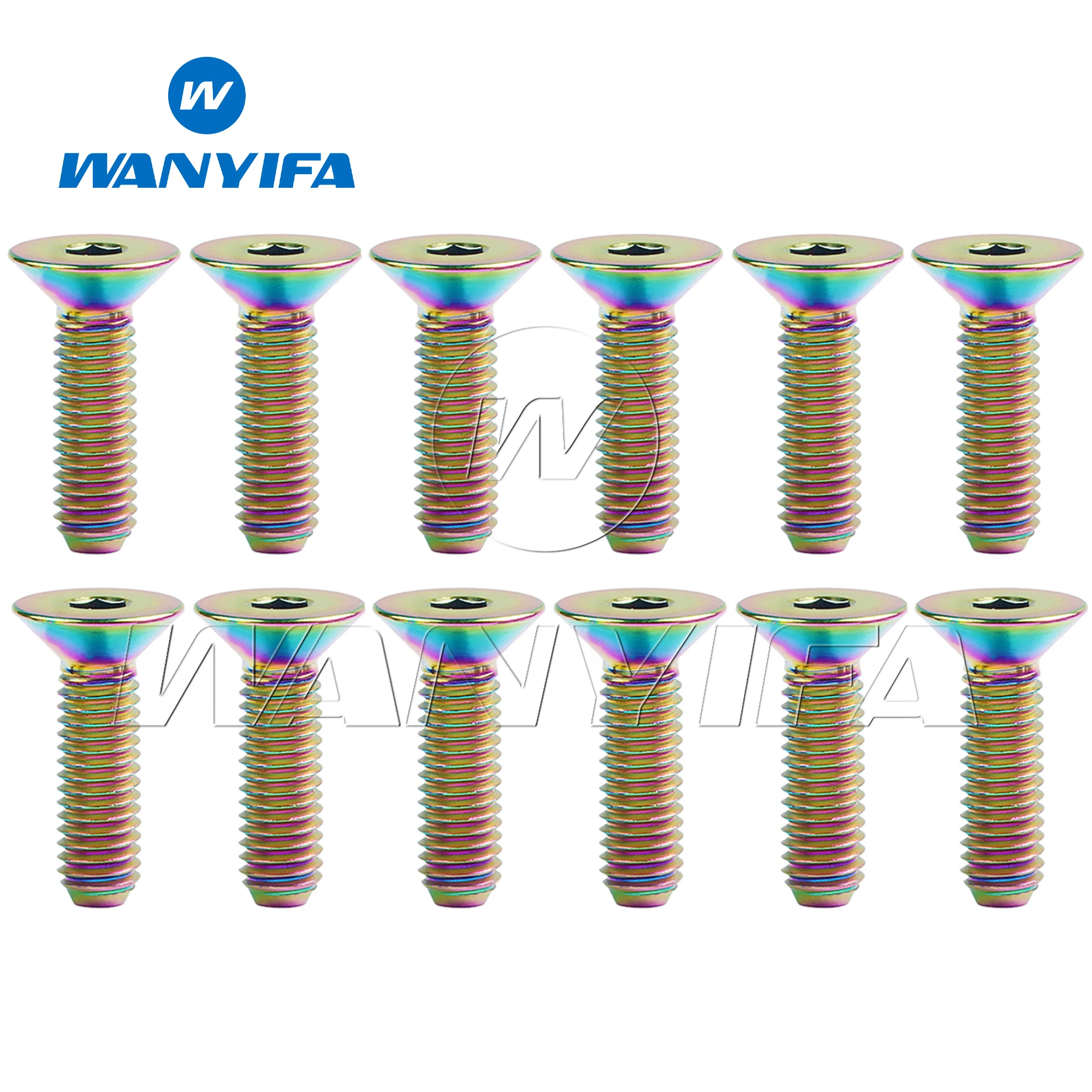 Wanyifa Titanium M4X 8 10 12 15 20 mm Hex Allen Socket Cap Head Bolt Screw for Bicycle Bike 5/12pcs