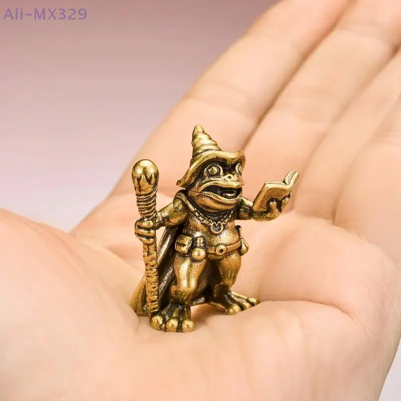 {MX} خمر النحاس الضفدع المنمنمات التماثيل اليدوية النحاس الحيوان الحلي لطيف الضفدع تمثال ديكور غرفة مكتب المنزل الحرف