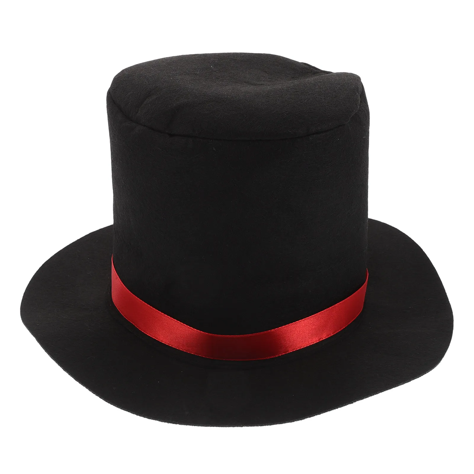 

Soft Christmas Snowman Dress-Up Hat Red Ribbon Holiday Snowman Hat Festive Party Accessory Costume Top Hats for Men