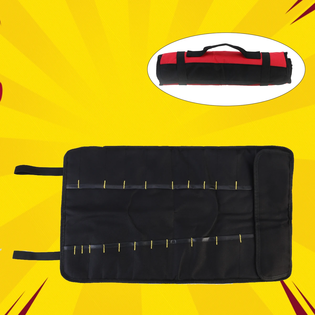 

22 Pocket Oxford Cloth Roll Up Tool Pouch ganizer Durable Portable Tool Bag Wrench Holder Screwdriver Spanner Carry Case 2 Strap
