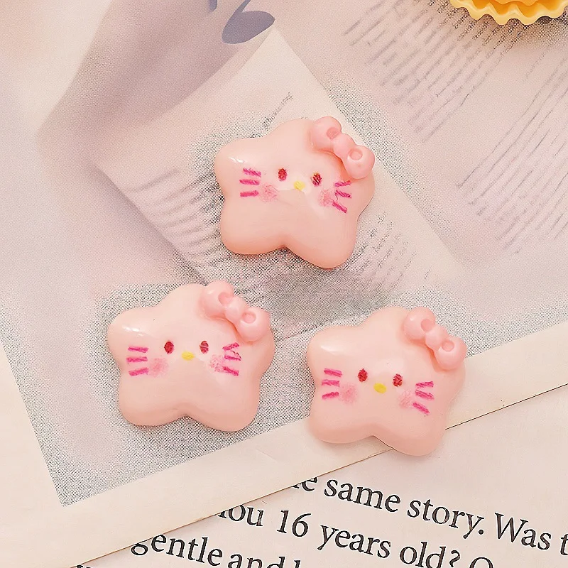 50 قطعة من سحر أظافر Hello Kitty Star - نجوم راتينج لامعة ثلاثية الأبعاد لتقليم الأظافر السحرية Kawaii