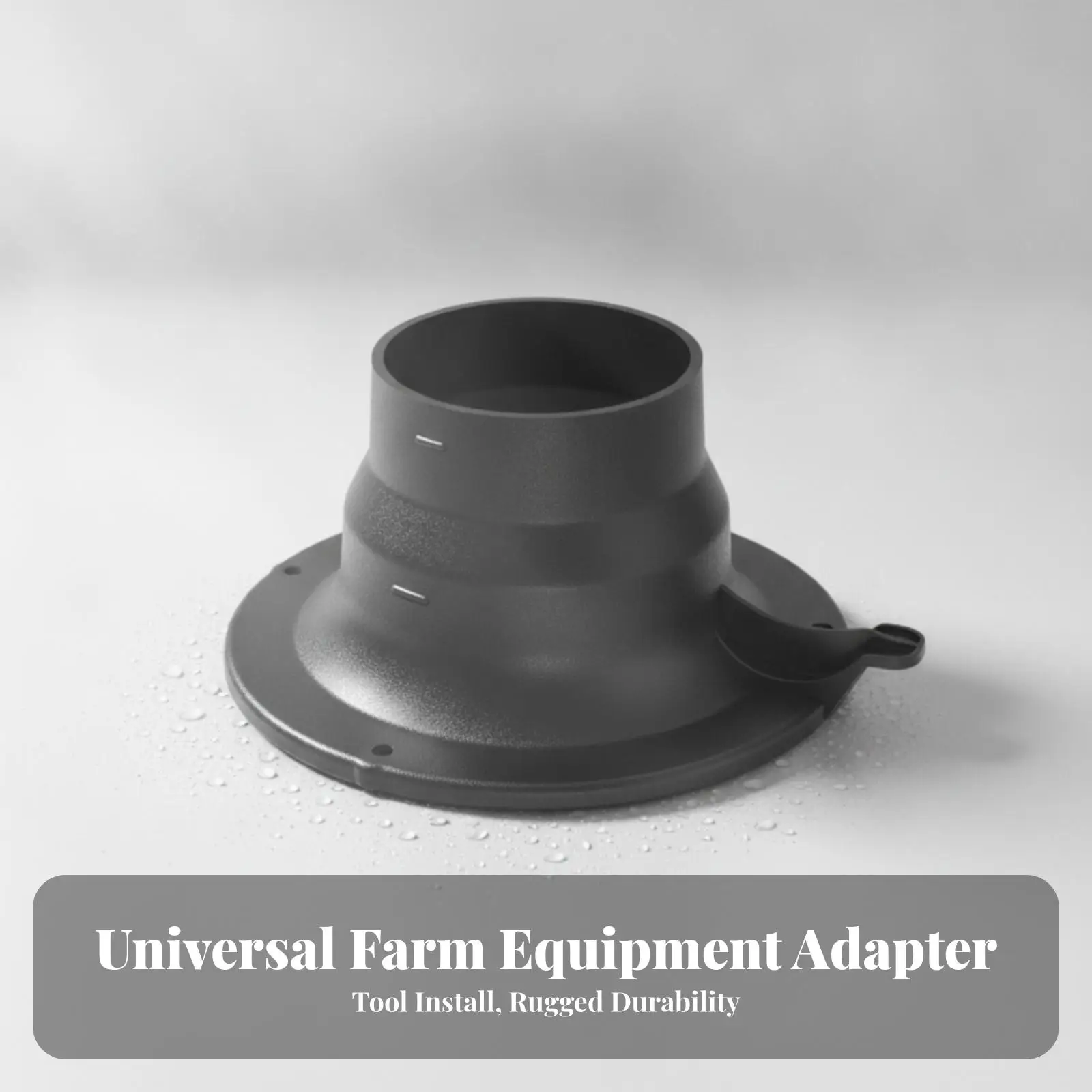 Garden Hose Adapter for Lawn Vacuum with Ribbed Rim and Side Tab Secure Fit
