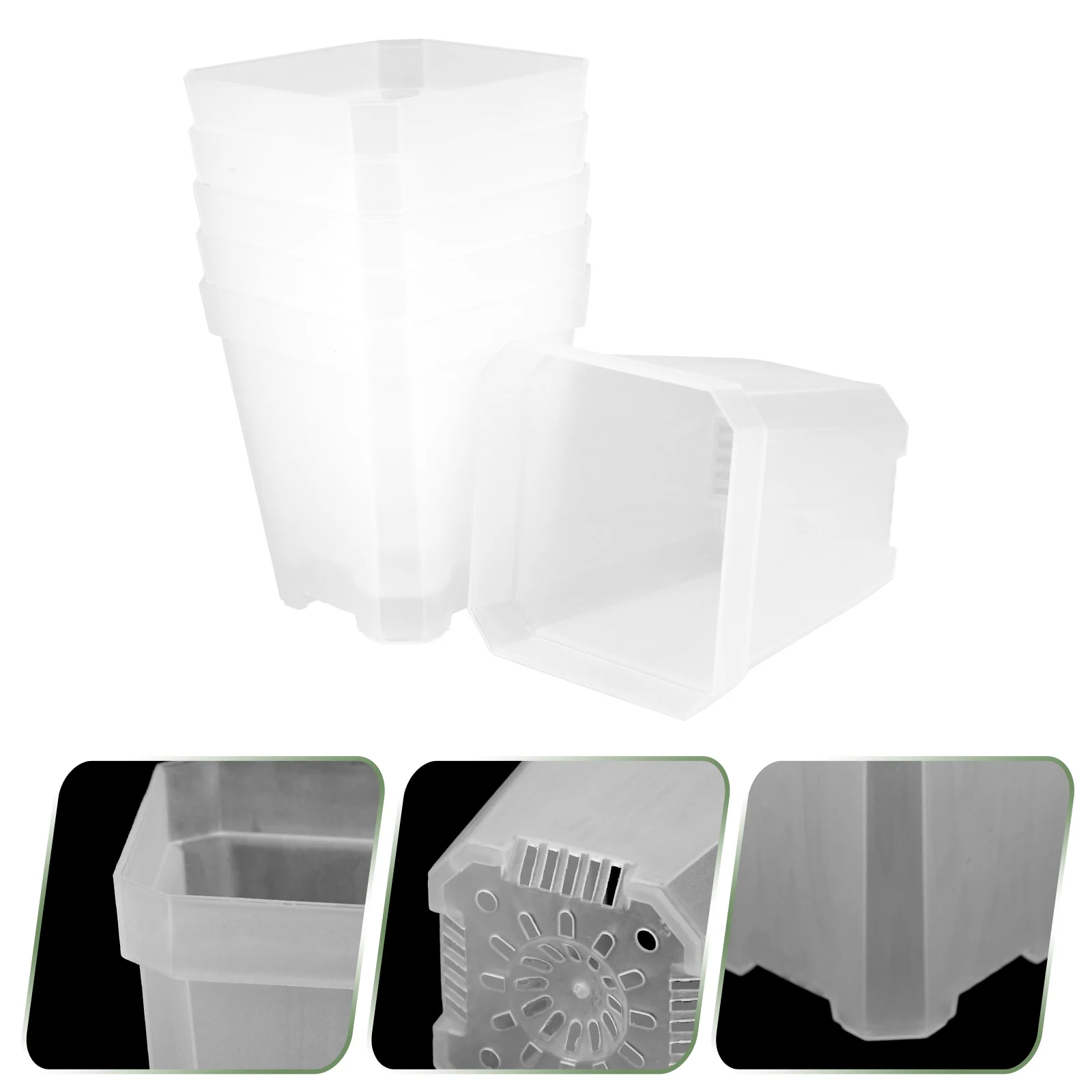 

20pcs Nursery Plant Pots Succulent Flower Planting Containers Outdoor Garden Flowerpots Plastic Pot Drainage Holes