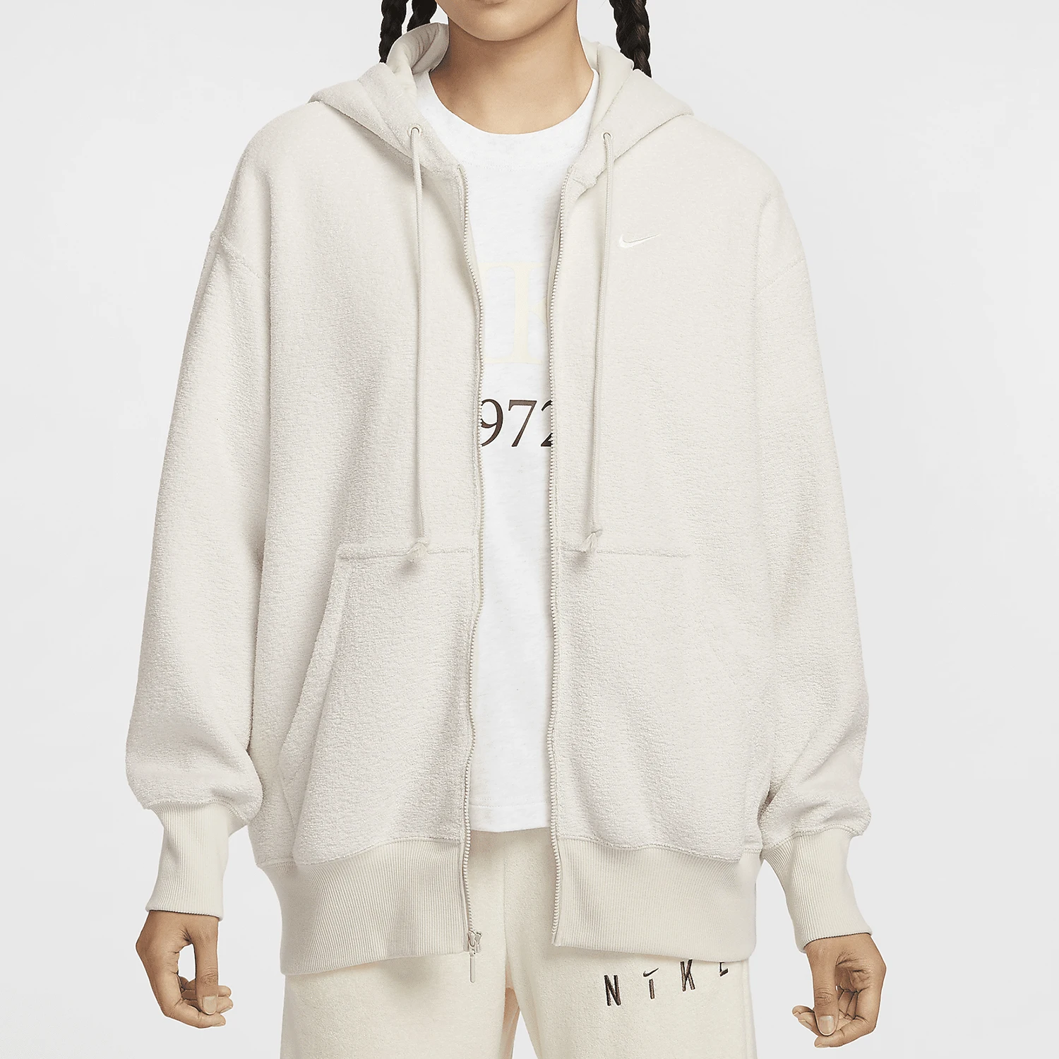 

Nike genuine genuine New Women's Full-Length Zippered Fleece Hooded Jacket FZ1268-104