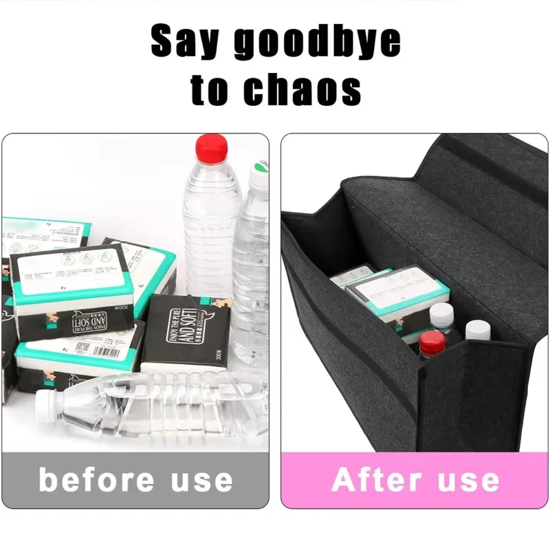 Car storage box car felt anti slip trunk storage tool large capacity soft packaging portable and movable storage home - Image 4