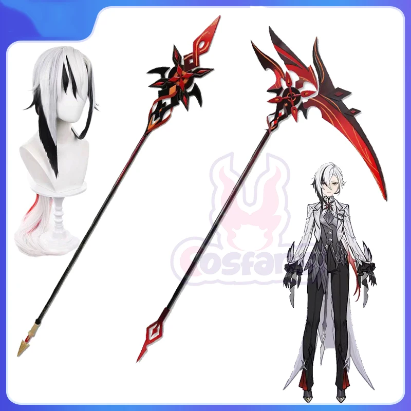 The Knave Arlecchino Genshin Impact Weapon Sickle Cosplay Props Weapons for Halloween Christmas Fancy Party Prop