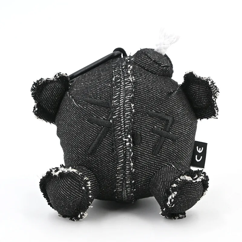 NEW Black Denim Plush Doll Keychain Kawaii Collection Birthday Gift For Fans Retro Fabric Bag Charm
