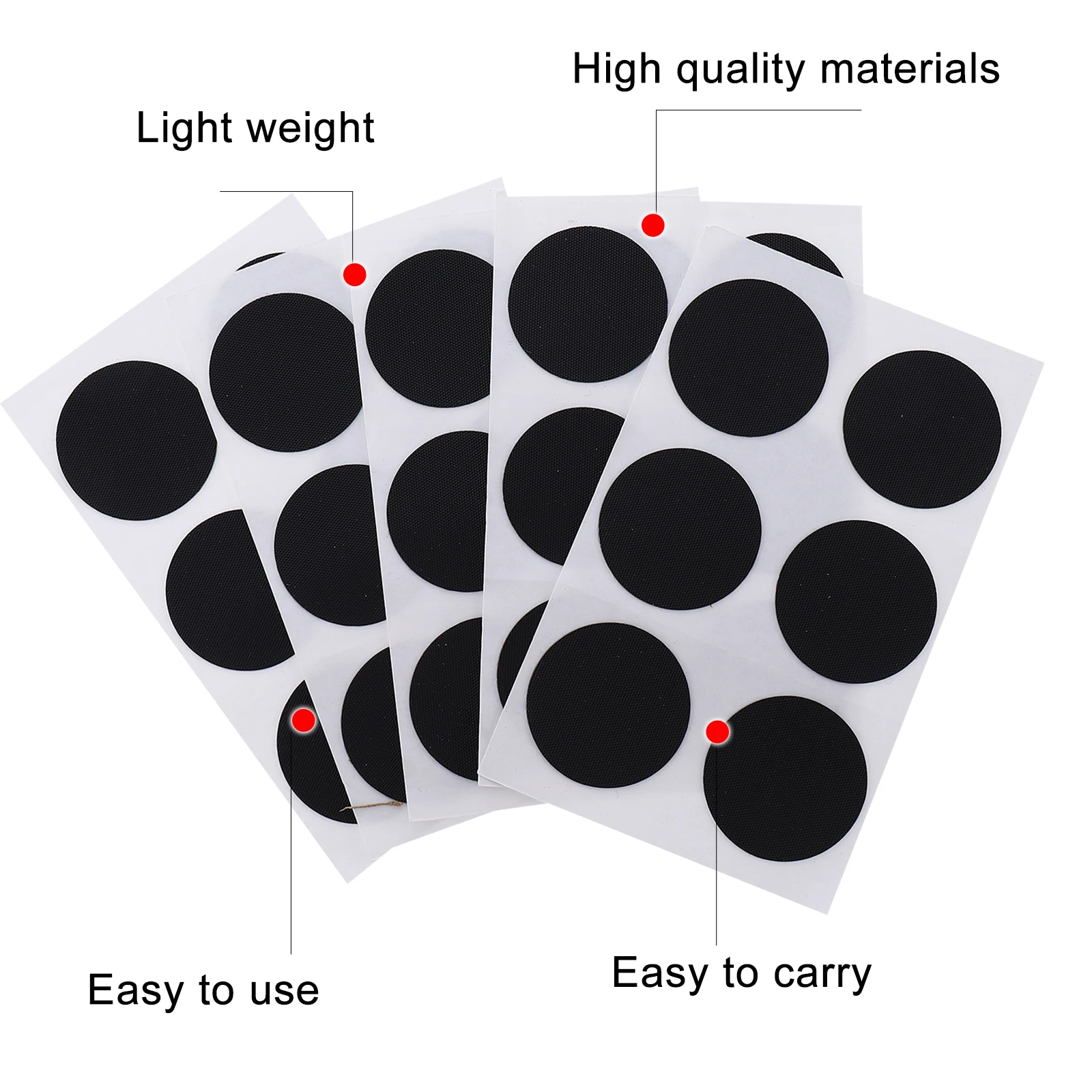 

30pcs Bike Tire Patch Self Adhesive Repair Tool for Tires Black Random Back Tape Lightweight Portable Rubber Patch