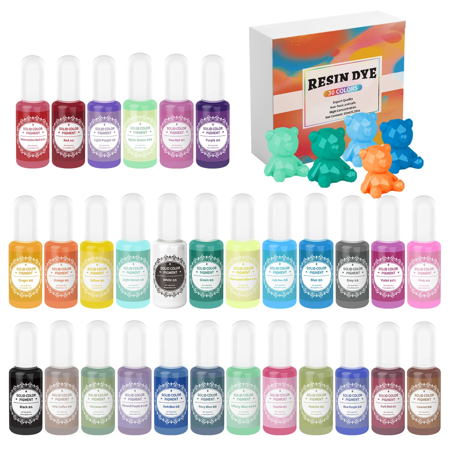 

1Set Solid Colors Epoxy Resin Pigment Kits Liquid Colorant Dye DIY Epoxy Resin Mold Jewelry Making Supplies Pigments Dye Kits