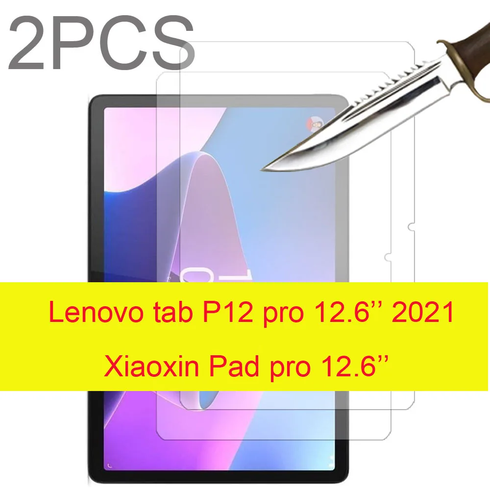 

2PCS Glass For Lenovo Tab P12 Pro 12.6 TB-Q706F/Xiaoxin pad pro 12.6 2021 Scratch Proof Tempered Glass Screen Protector