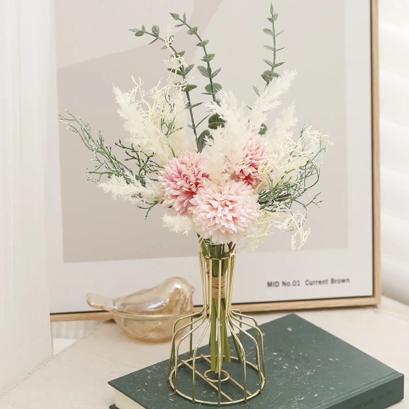 Kahaul Löwenzahn Künstliche Blumen Mittelstücke für Zuhause Zimmer Dekor Pampas Gras Hochzeitsstrauß Weihnachten Garten Hintergrund