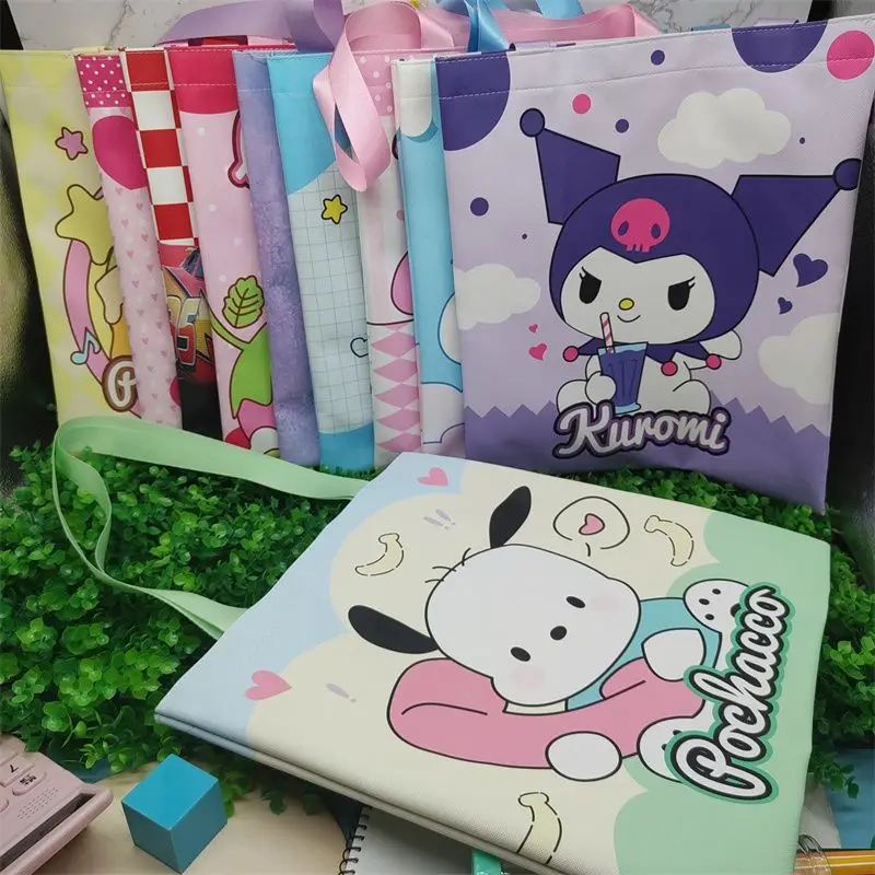 Cartoon Student Portable Tuition Bag Cute Melody Kuromi Cinnamoroll Large Capacity File Bag Kids Waterproof Tuition Bag Book Bag