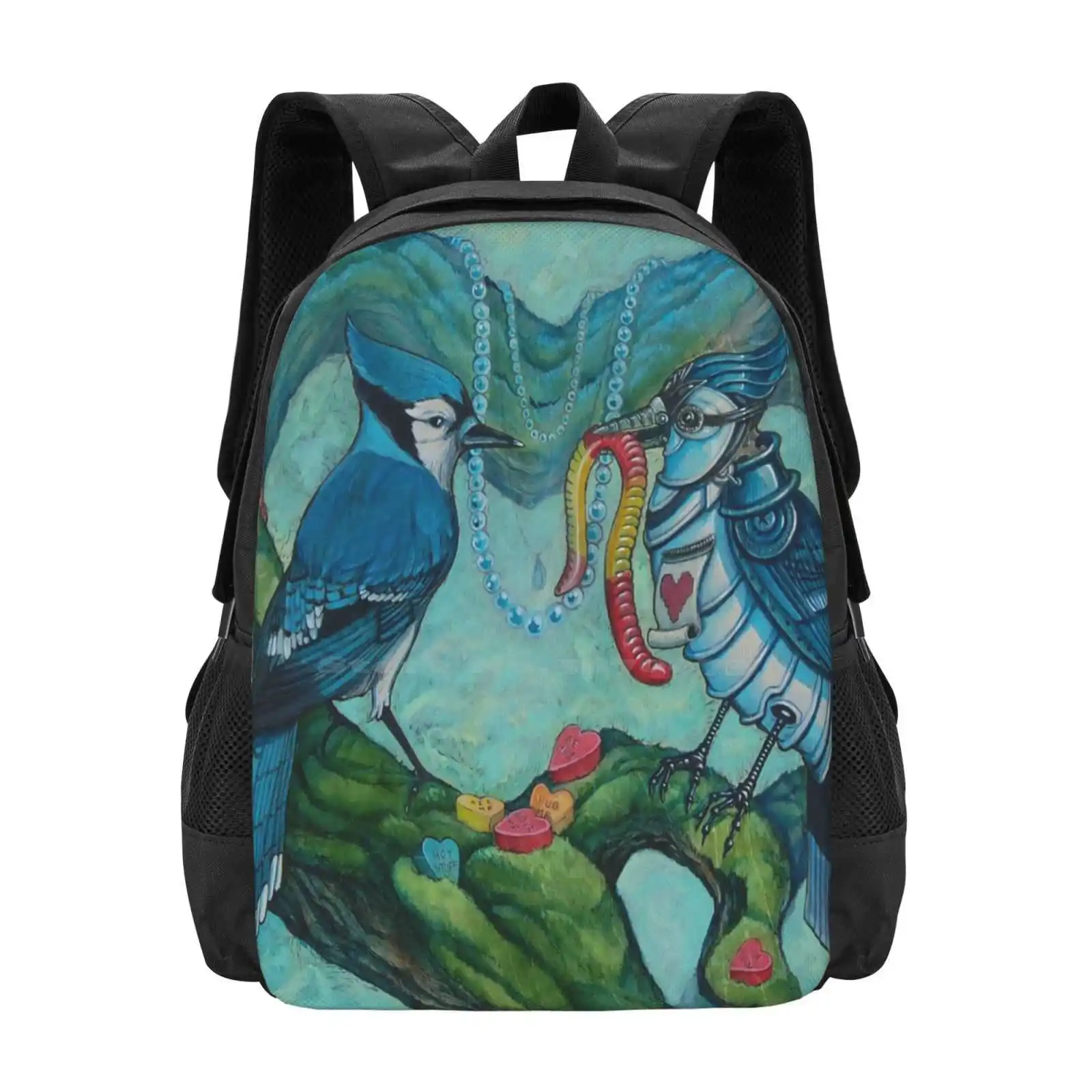 The Offering Hot Sale Schoolbag Backpack Fashion Bags Bluejay Gummy Worms Bling Jewelry Love Candy Hearts Nature Unrequited