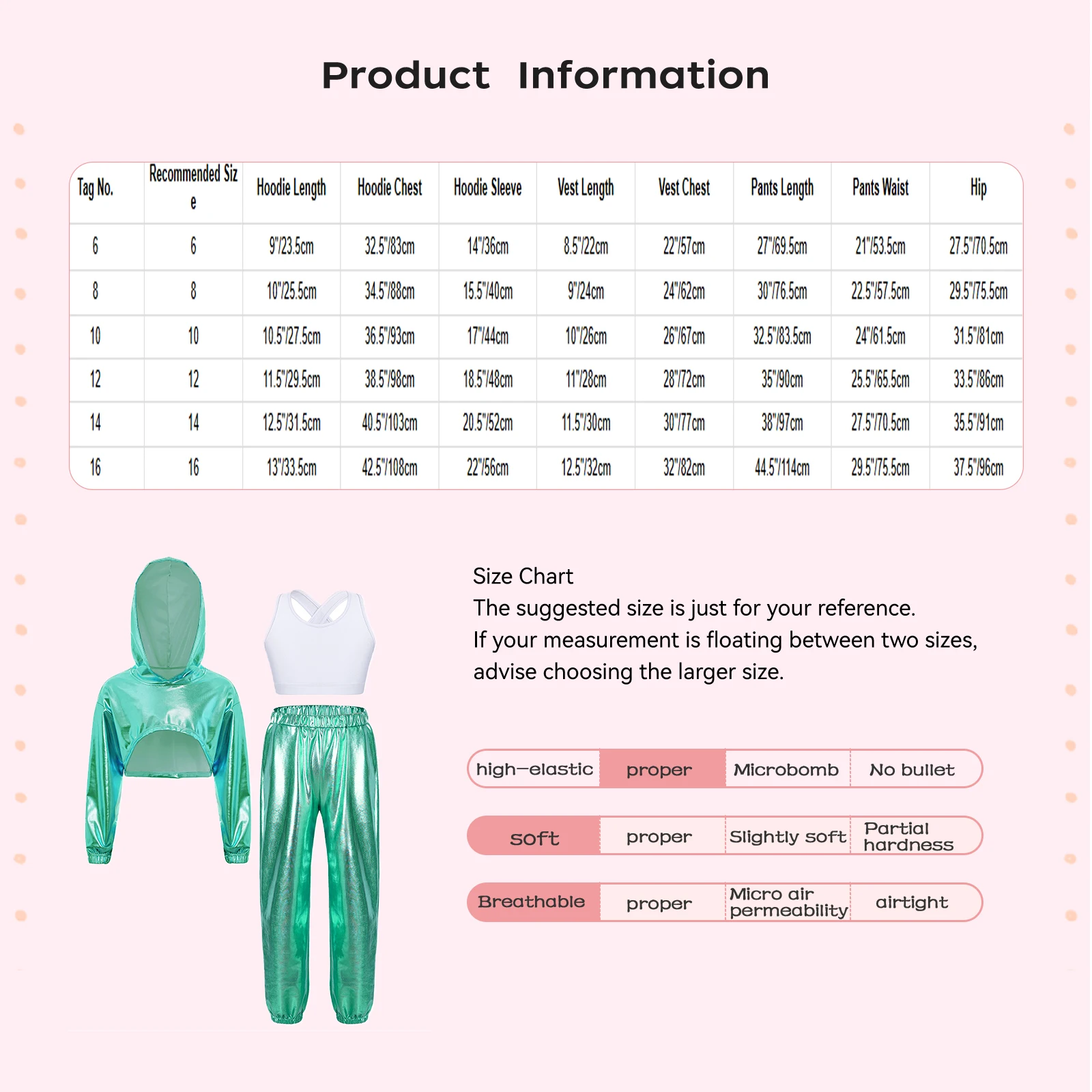 3 pçs/set crianças meninas hip-hop jazz dança desempenho traje manga longa metálico recortado hoodie com cruz de volta colete e calças