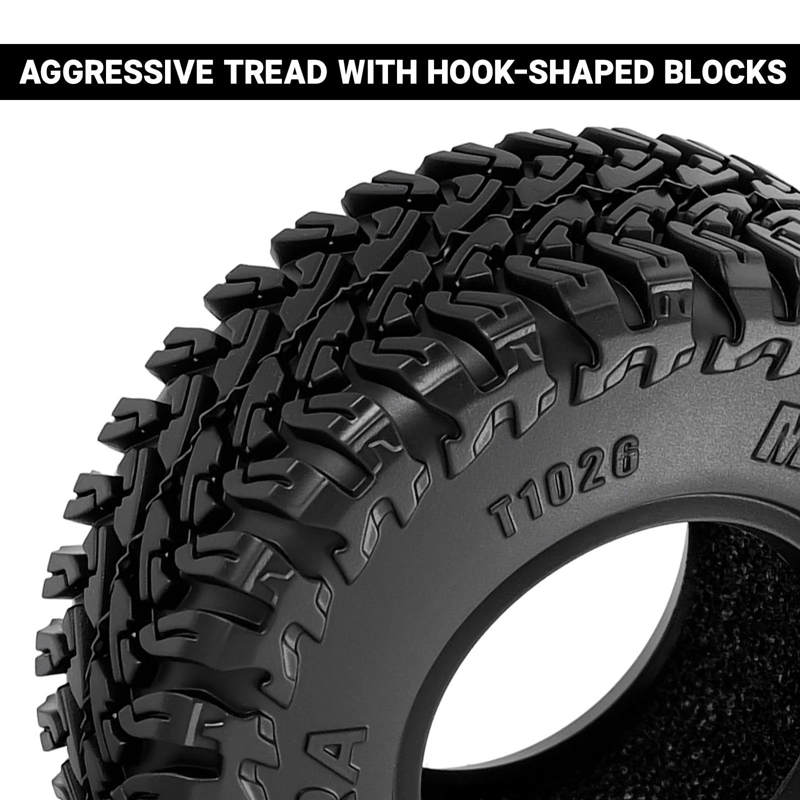INJORA 52*19mm 1,0" MAVERIX M/T Reifen für 1/18 1/24 RC Crawler (T1026) – Detail 6