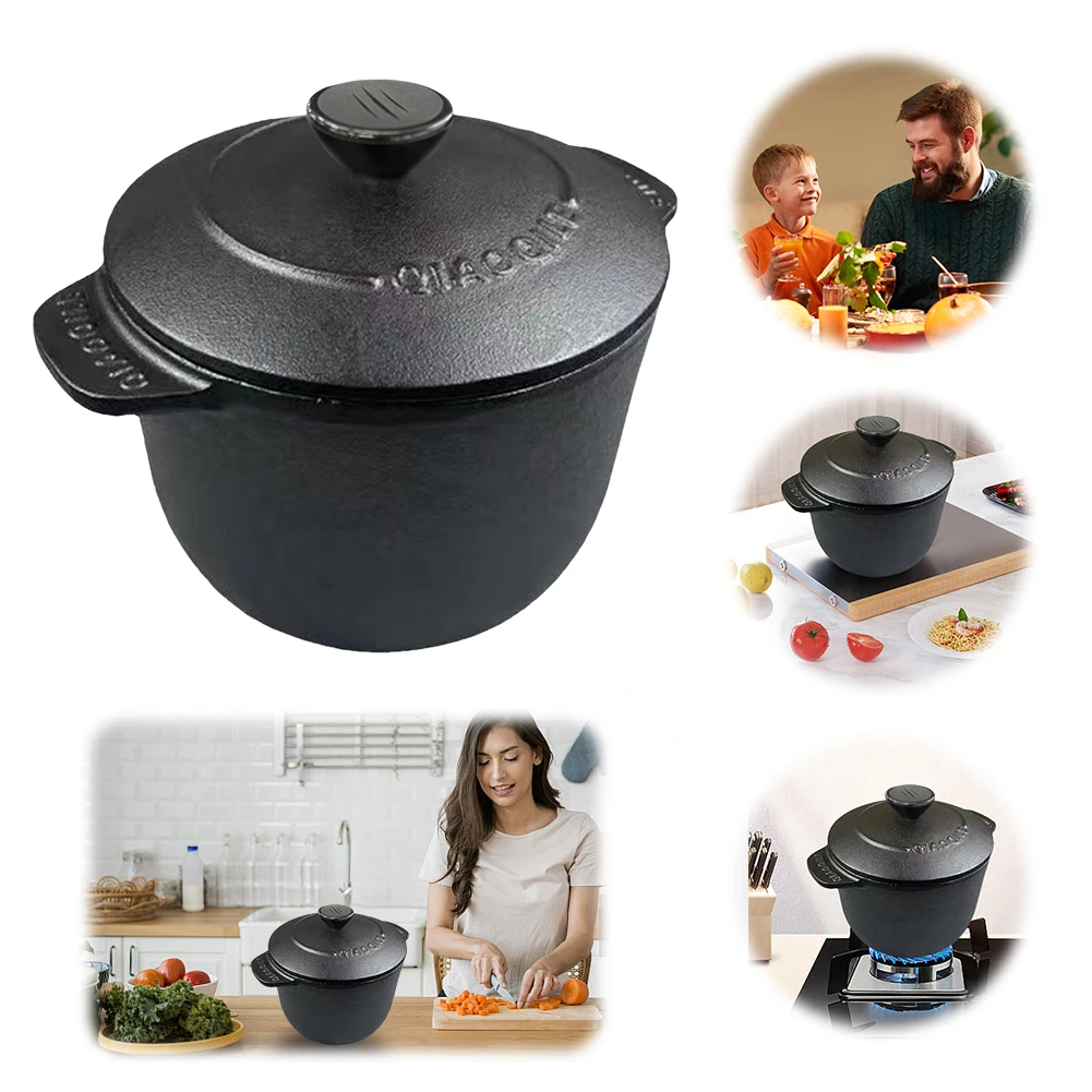 

Cast Iron Rice Cooker Deepened Rice Pot Induction Compatible Thickened Rice Stewpot Dutch Oven Cooking Utensils