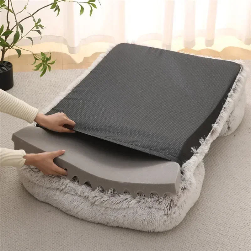 1szt Plush Pet Dog Sofa Bed Cat Cushion Super miękkie zimowe ciepłe maty do spania dla psa kot Plysdyrs | sofá para perros 미 소파