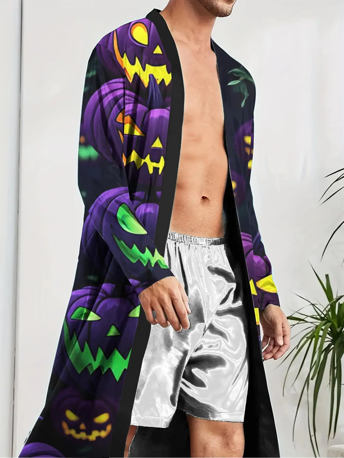 1pcs Men's Robes 2026 Spring/Summer sleepwear Sleepwear Graphic nightie for men Polyester 3D Printed Men's bathrobe Robes