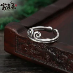 Real 925 Sterling Silver Simple  Rings for Women Adjustable Wedding Ring Fashion sterling-silver-jewelry Girls Gift