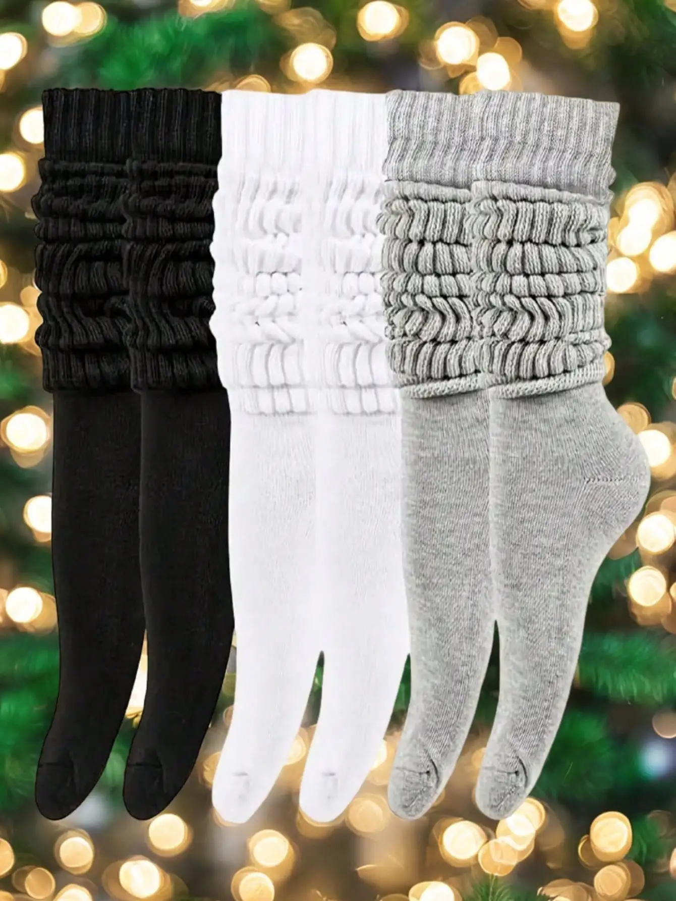 Calcetines de media pantorrilla para mujer, medias de punto apiladas informales, cómodas y cálidas, simples, a la moda, para otoño e invierno