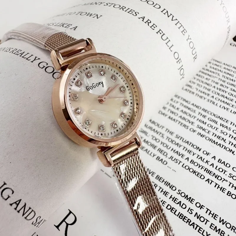 Luxury Women Gift Watch Rose Gold Diamond Scale Small Dial Ladies Wristwatch Stainless Steel Strap Quartz Watches Dropshipping