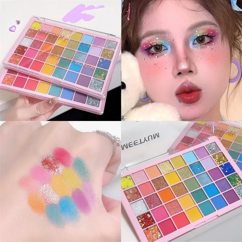 สีสัน Rainbow Matte Pearlescent Eye Shadow Palette 40 สีเด็ก Stage Palette อายแชโดว์แต่งหน้าเครื่องสําอางเกาหลี