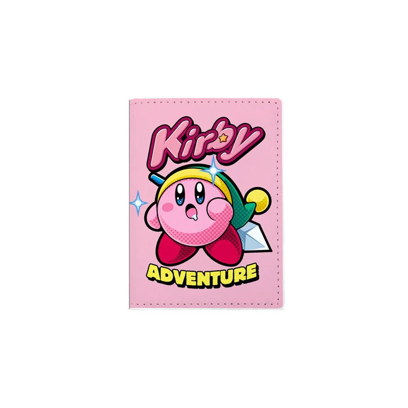 Anime Kirby PU Passport Cover Cartoon Print Girls Boys ID Card Holder Travel Ticket Passport Case Multi -function Card Holders