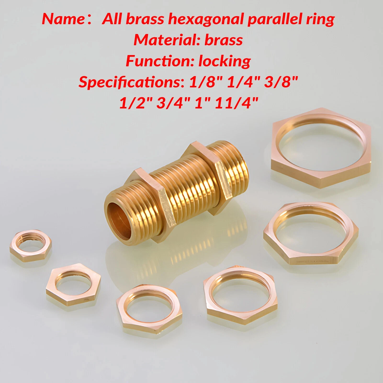 2-100pcs Brass Hex Lock Nut 1/8