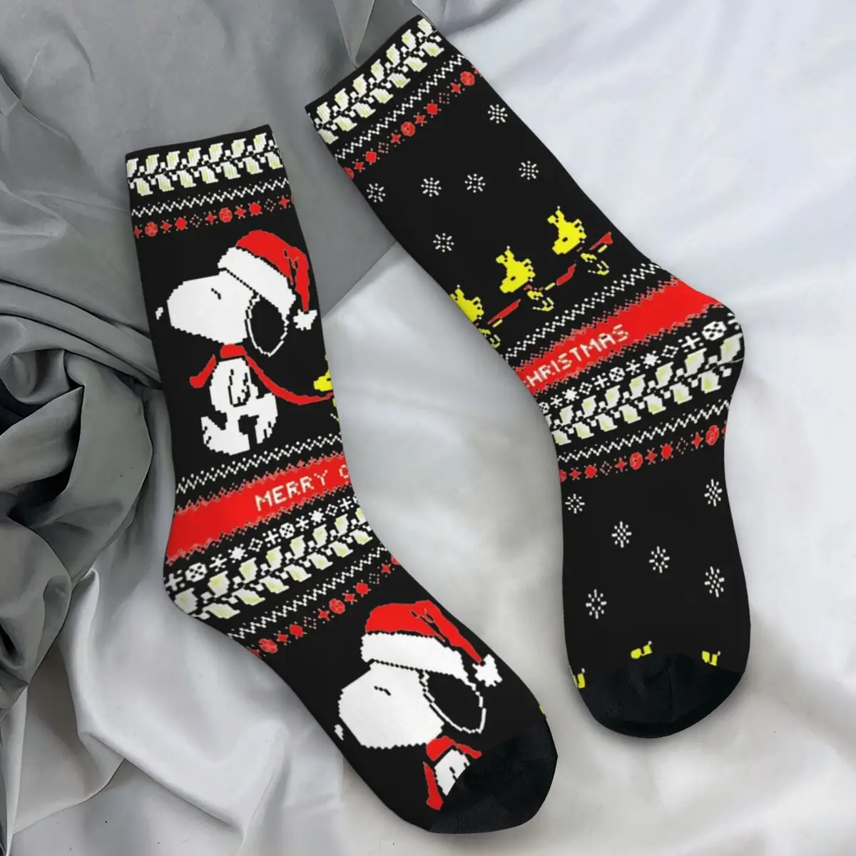 Snoopy Socks Christmas Korean Stockings Couple Quality Running Sports Socks Winter Pattern Non-Slip Socks