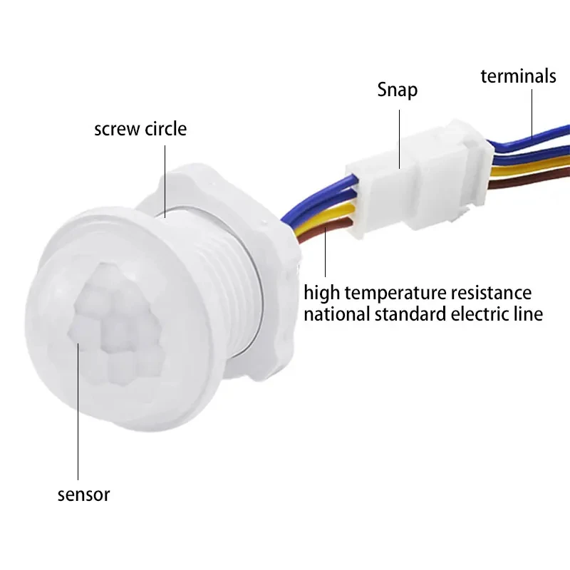 6 Buah Sakelar Sensor Tubuh Inframerah 110V 220V Sakelar Induksi Otomatis Sakelar Detektor Sensor PIR untuk Lampu Langit-langit Lampu LED