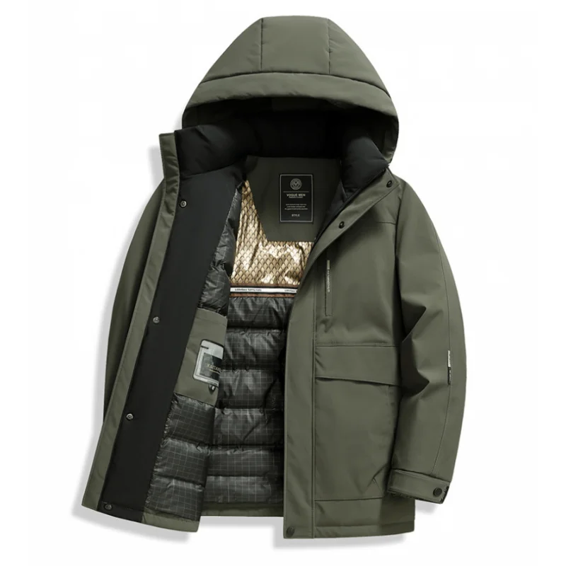 

GIOIOM's пуховик, осенне-зимний теплый повседневный пуховик на белом утином пуху с капюшоном, модная универсальная куртка-пальто