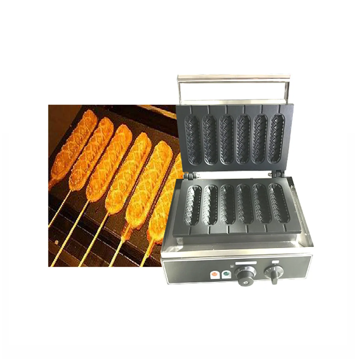 Kostenloser versand Elektrische gemischt typ Corn form von hot-dog-grill/Corn ofen/heißer gog am stiel waffeleisen /mais wurst maschine/