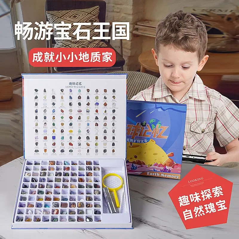Earth Memory Collection: 100 Natural Crystal Agate Mineral Specimens - STEM Kids Geology Gemstone Gift​