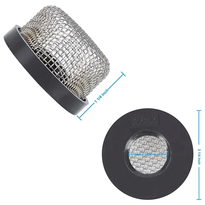 Kit de filtro de malha de aço inoxidável, 4 unidades, 3⁄4 Polegada -14, conjunto de filtro de tela, malha inoxidável compatível com filtro de parafuso MA-023