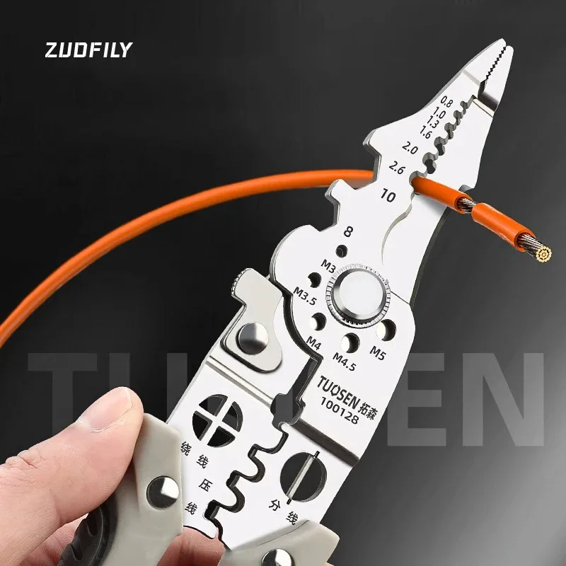 Wire Stripper Crimper Cable Cutter Adjustable Automatic Wire Stripper Multifunctional Stripping Crimping Pliers Terminal Tools