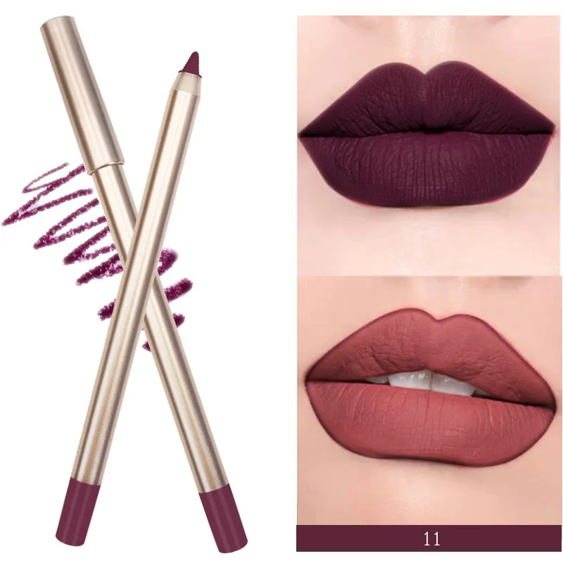 Private Label15-color lipliners all'ingrosso matita per labbra dorata multifunzionale impermeabile