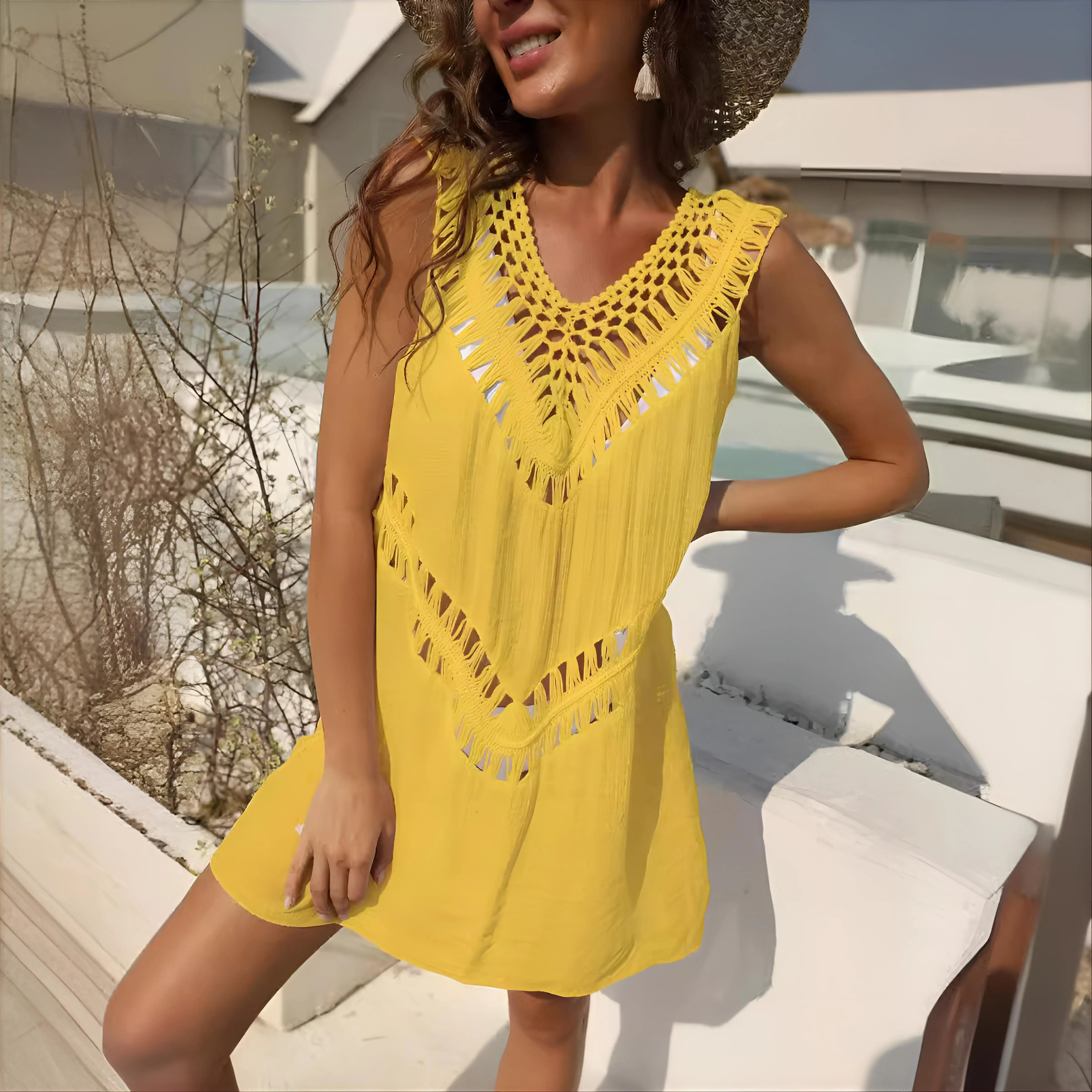 Cover up top praia feminino tie-tingido pareo envoltório estilo hippie colorido oversized férias natação cover-up string sarong bonito