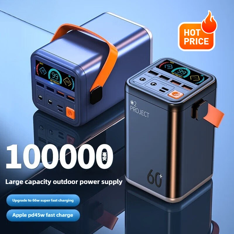 

100000mAh Ccc Power Bank Large Capacity Portable USB C Fast Charging Powerbank Powerful External Spare Battery for Laptop