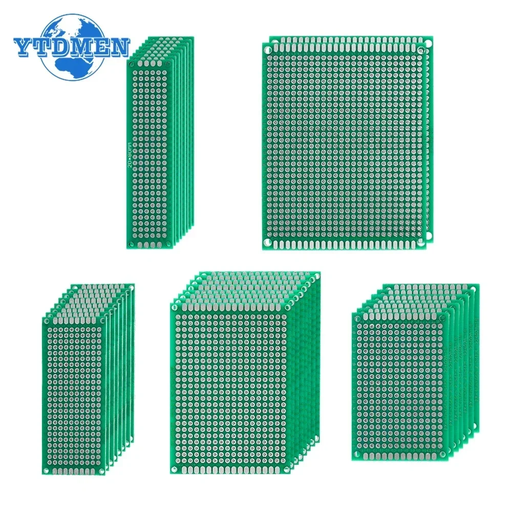 4 sztuk-40 sztuk uniwersalna płytka prototypowa PCB zielona dwustronna 2x8 3x7 4x6 5x7 7x9CM Protoboard deska do krojenia chleba DIY zestaw elektroniczny