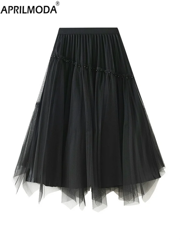 

2025 Both Sides Wear Women Party Tulle Ball Gown Mesh Skirt Banquet Wedding Faldas Mujer Elastic Waist Bow Tie Belt Tutu Skirt