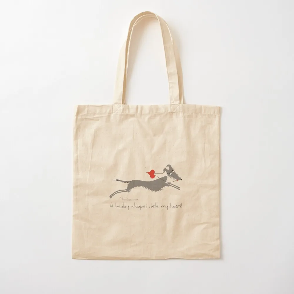 A beddy whippet stole my heart! Tote Bag Candy bags shopper bag women canvas tote bag canvas custom tote