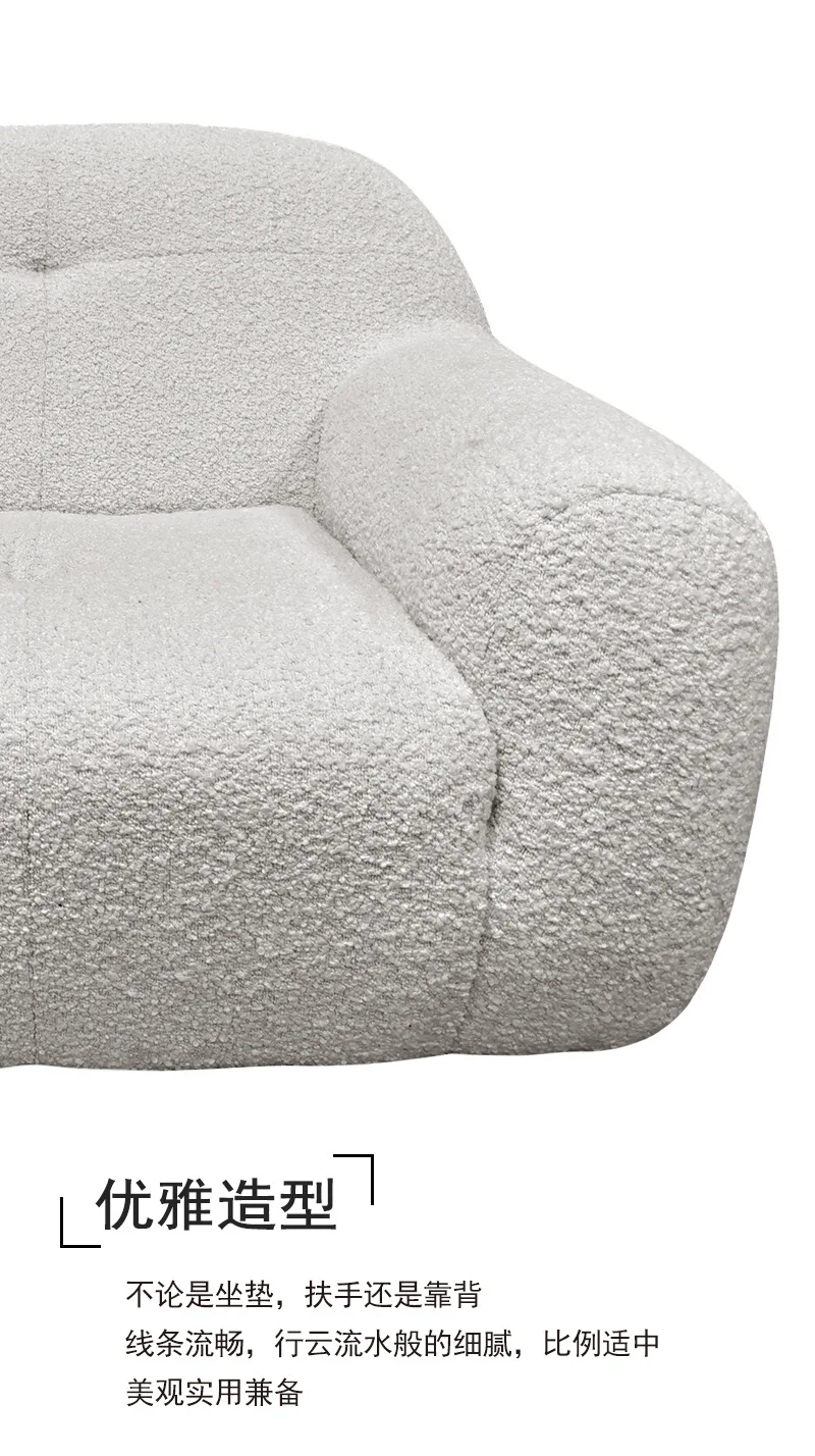 أريكة قماش الصوف غرفة المعيشة أريكة واحدة أريكة ثلاثية #4