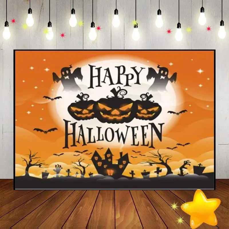 Halloween Background Clown Castle Photo Old Custom Birthday Backdrop Magic Witches Photography Backdrops Cemetery Baby Shower