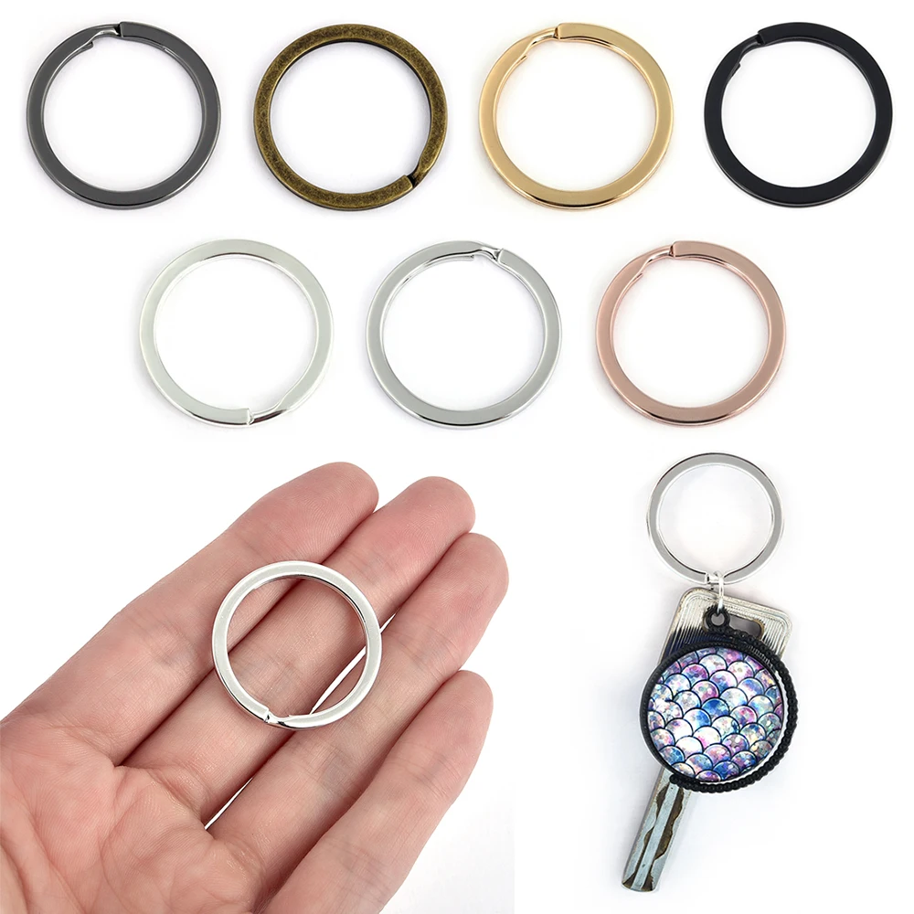 

20pcs Key Rings 30mm Round Flat Line Split Rings Keyring For Jewelry Making Keychain DIY Findings Metal Hook Ring Wholesale