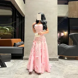 OIMG Elegant Pink Flowers Evening Dresses for Women 2024 Wedding Formal Occasion Prom Gowns Long Mermaid Girls' Party Dress