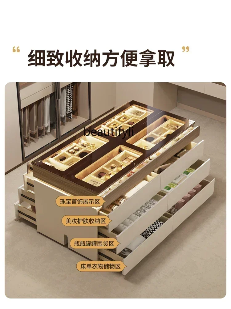 A Cloakroom Middle Island Cabinet HighGrade Large Capacity Double-Sided Storage Chest of Drawers Multi-Functional Home