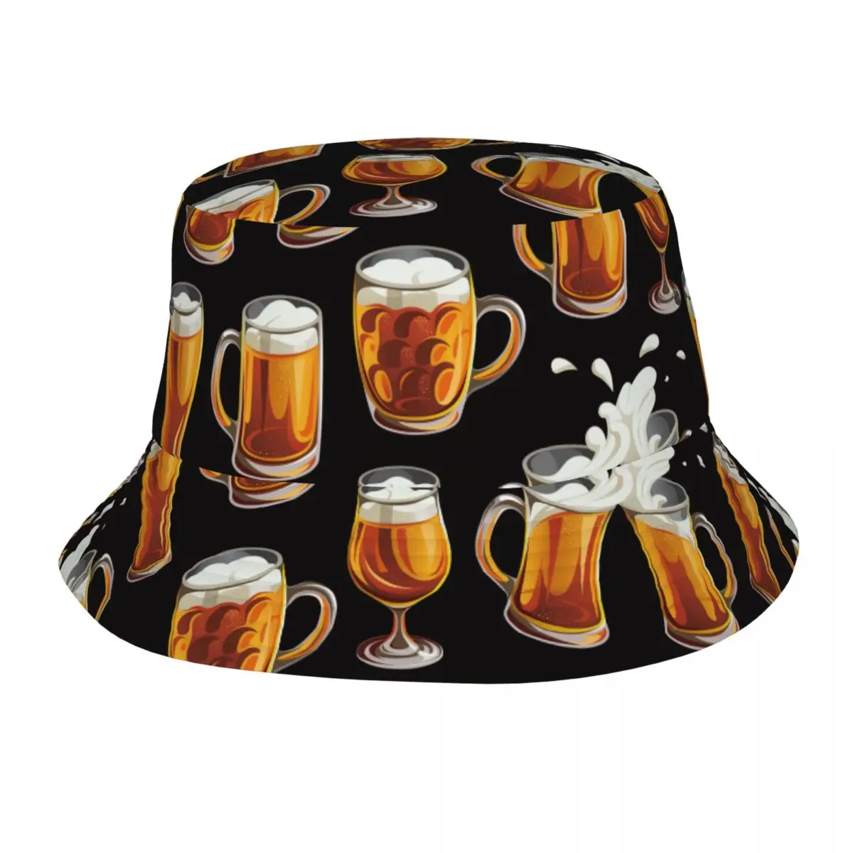 Beer Glasses Bucket Hat Spring Picnic Headwear Fishing Hat for Outdoor Unisex Panama Hat Lightweight