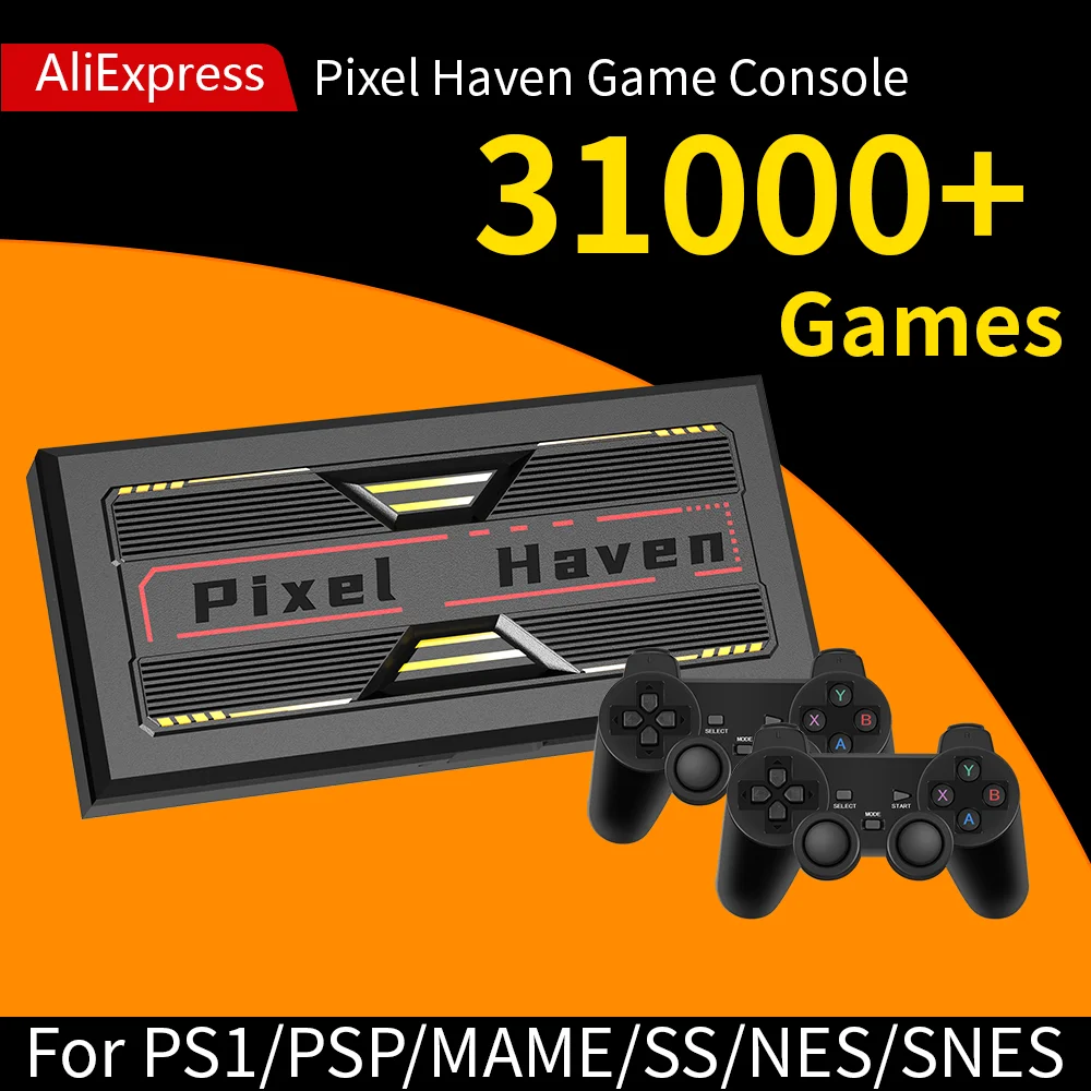 

New Pixel Haven Retro Video Game Console for TV/PC with 31000+Games&25 Emulators for PS1/PSP/SS/MAME/NES Emuelec 4.7 OS for Gift
