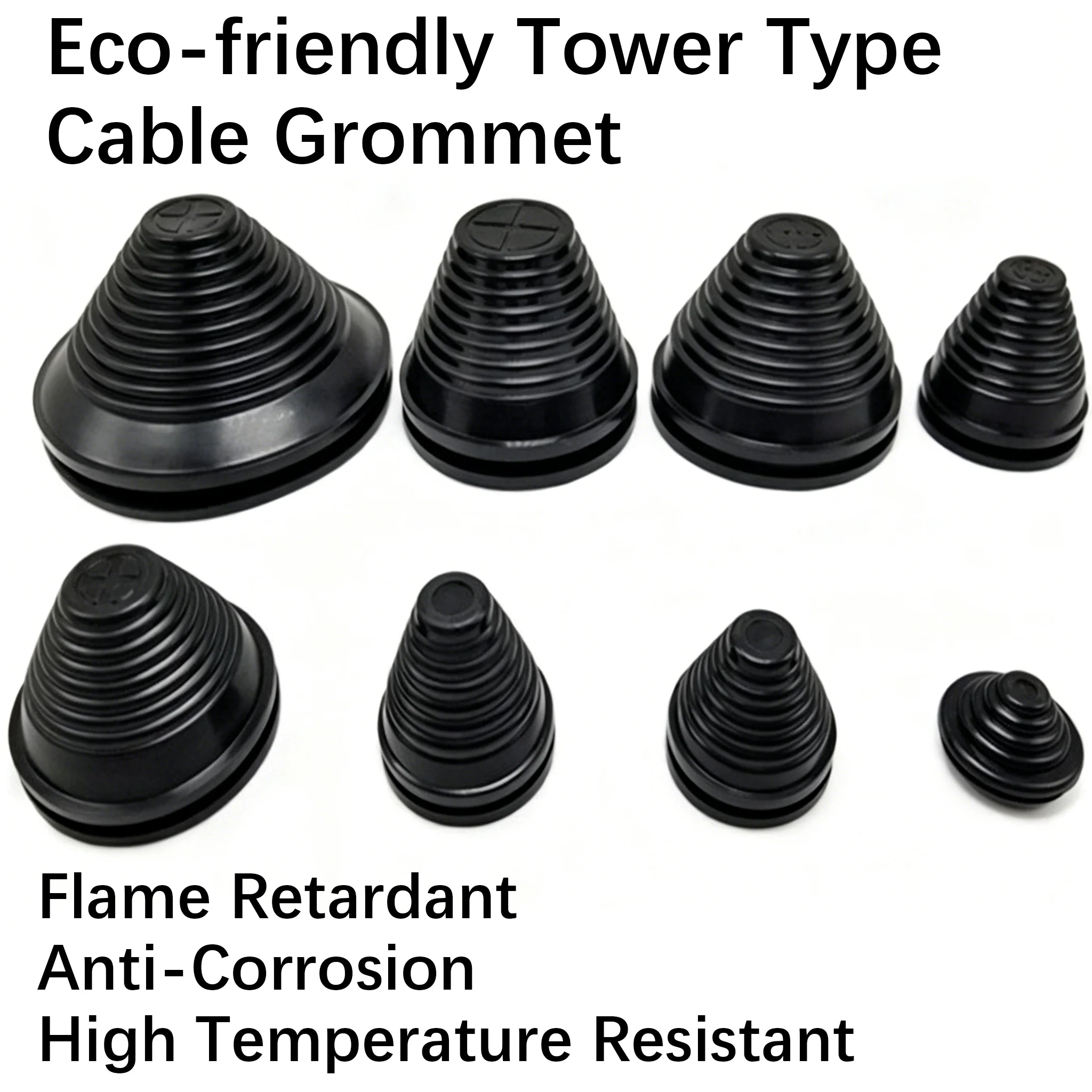 1-10pcs Eco-friendly Tower Type Cable Grommets,Cone Rubber Protective Sleeves, Dustproof Sealing Rings for Distribution Cabinets