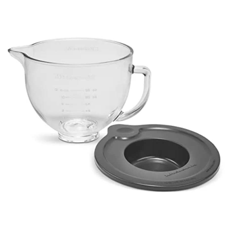 

5 Quart Tilt-Head Glass Bowl with Measurement Markings and Lid - KSM5GB